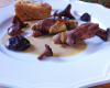 Chapon aux morilles, armagnac et foie de canard