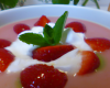 Soupe de fraises Andros meringuée