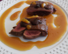 Magret de canard à la crème de miel et marrons