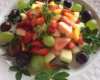 Salade de cresson et de fruits au vinaigre balsamique