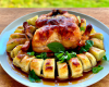 Poulet en croûte de sarrasin fourré aux pommes tatin