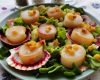 Salade de coquilles st jacques aux lardons