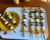 Brochettes de St-Jacques à l'ail et au lait de coco