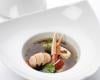 Consommé glacé de crustacés et langoustines