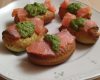 Madeleine au pesto et saumon