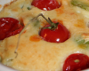 Clafoutis de fèves et de tomates cerises