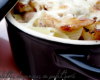 Cassolettes gratinées de pennes au poulet fumé à la crème de camembert