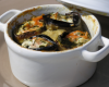 Cocotte d'aubergine et de courgette au saumon et au haddock à la crème d'endive