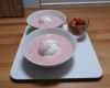 Soupe fraise et glace vanille