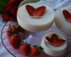 Pannacotta verveine, fraises et roses