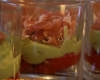 Verrine avocat-fenouil chiffonnade jambon de parme