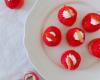 Petits choux fraise chocolat blanc