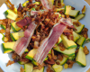 Salade de courgettes au bacon et pignons de pin