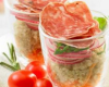 Verrine de quinoa et saucisson sec