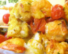 Brochettes de lotte, saumon et crevettes