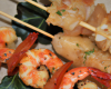 Brochettes de poulet et gambas