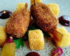 Croquettes de canard et foie gras condiment pomme mostarda