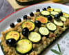 Flétan en croûte d'olives et galettes courgettes-quinoa