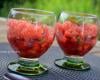 Tartare de fraises à la menthe et son granité