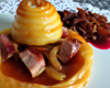 Tatin au canard et Fourme d'ambert, feuilletés