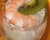 Verrine de crevettes, crabe et kiwi