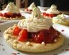 Tartelettes sucrées de tomates confites et chantilly de basilic-citron