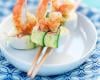 Comme un sushi, en cas de caprice, courgette et crevettes grillées