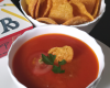 Soupe tomate avec chips