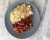 Chili de haricots rouges et couscous en perles