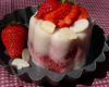 Flan au lait d'amande et fraise à l'agar agar