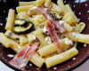 Mezze penne, courgettes et speck