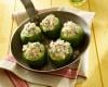 Courgettes farcies brousse et pignons au basilic