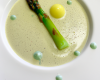 Bar de ligne, pulpe d'asperges vertes, emulsion citronelle