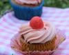 Cupcakes pistaches et fraises bonbons