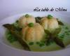 Charlotte au chou-fleur, crème de petits pois