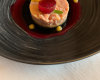 Tartare de thon, foie gras aux baies roses