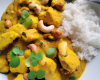 Poulet au curry gingembre et noix de coco