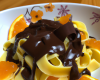 Tagliatelle à l'orange accompagné de sa sauce au chocolat