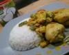 Poulet coco / curry et courgettes