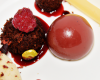 Cromesquis, chocolat Manjari et sorbet framboises poivrons rouges