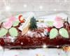 Bûche de Noël au chocolat et pistaches