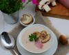 Velouté de champignons au jambon