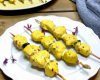 Brochette de blanc de poulet mariné au curry/miel façon des île