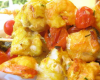 Brochettes de lotte, saumon et crevettes et sa marinade au curry et cumin