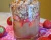 Verrine crumblelisée rhubarbe et fraise