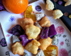 Beignets de lotte Bretonne en trio d'agrumes confits, croquants d'artichauts violets