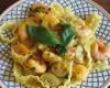 Tagliatelle aux crevettes et champignons