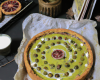 Tarte à l'ancienne aux griottes et crème de pistache