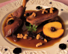 Canard sauce aux pruneaux épicés et pruneaux confits aux coings et noix