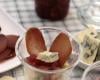 Verrine de polenta à la fourme d'ambert et son chutney poire